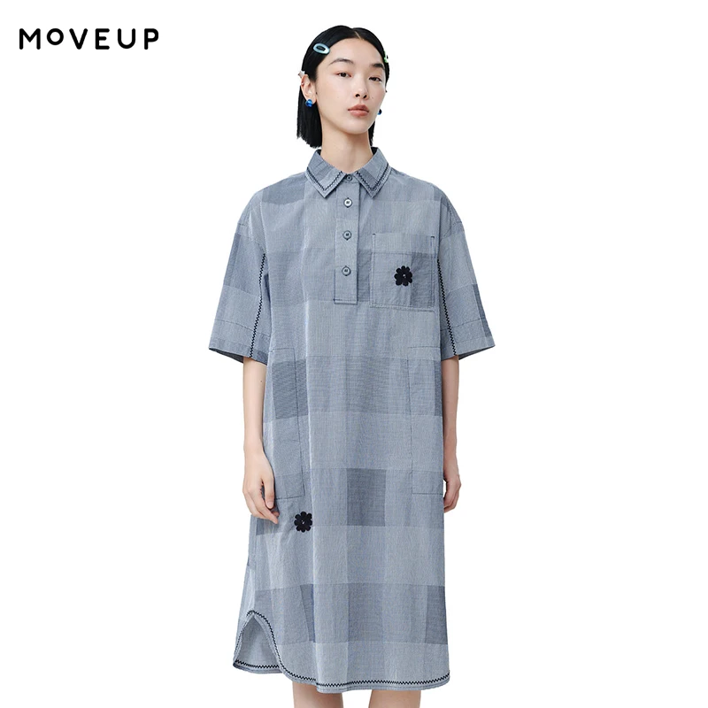 MOVEUP Short Sleeves Dress 2026 Summer New Pure Cotton Turn-Down Collar Floral Embroidered Loose Casual A-Line Dress 125220413
MOVEUP Short Sleeves Dress 2026 Summer New Pure Cotton Turn-Down Collar Floral Embroidered Loose Casual A-Line Dress 125220413