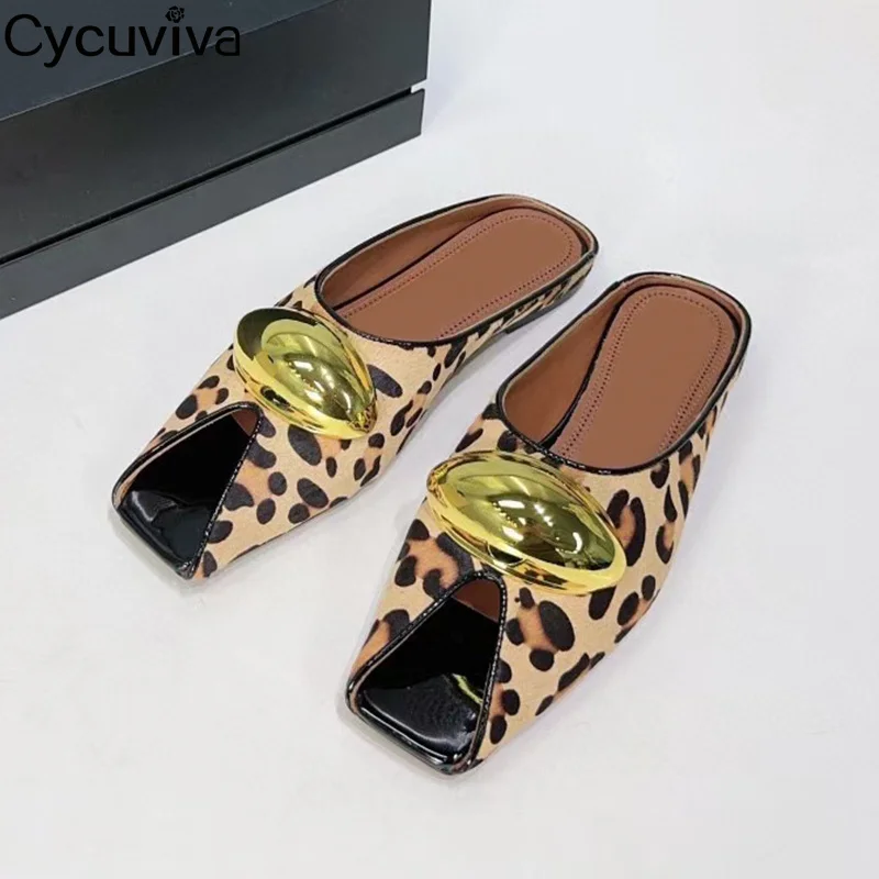 Summer Square Metal Dcor Flat Slippers Women Real Leather Slides Ladies Dress Beach Flat Shoes Women's Sandals Mujer
Summer Square Metal Dcor Flat Slippers Women Real Leather Slides Ladies Dress Beach Flat Shoes Women's Sandals Mujer