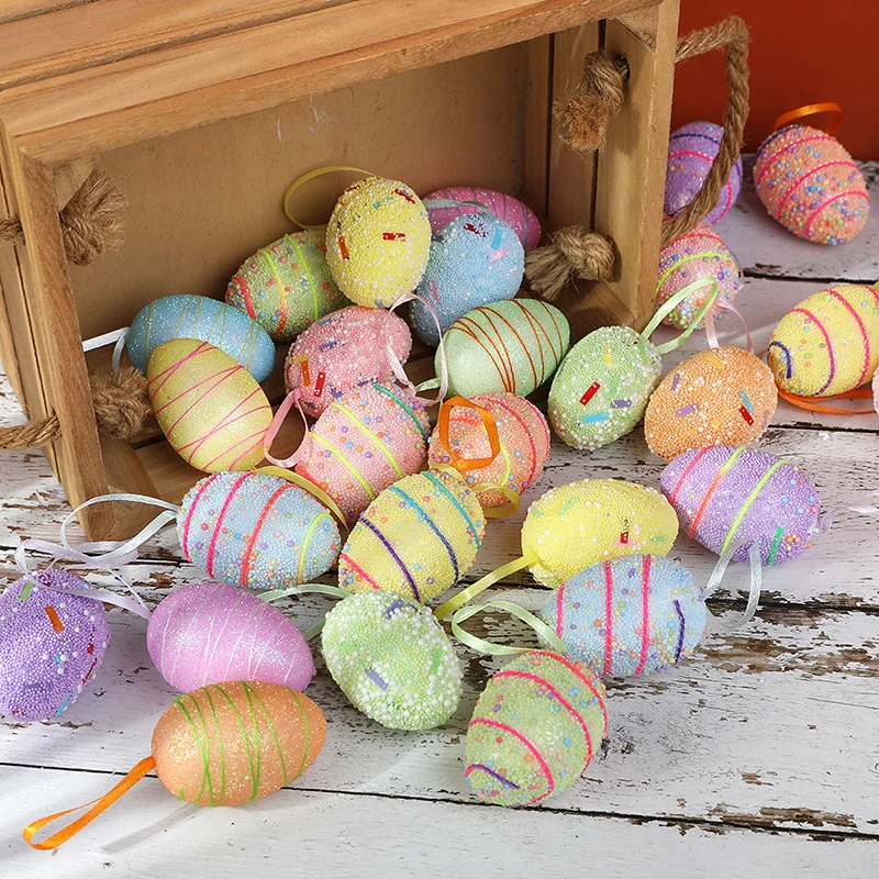 6pcs Easter Colorful Eggs Decorations Easter Tree Hanging Ornaments Foam Eggs DIY Crafts For Spring Happy Easter Party Supplies
6pcs Easter Colorful Eggs Decorations Easter Tree Hanging Ornaments Foam Eggs DIY Crafts For Spring Happy Easter Party Supplies