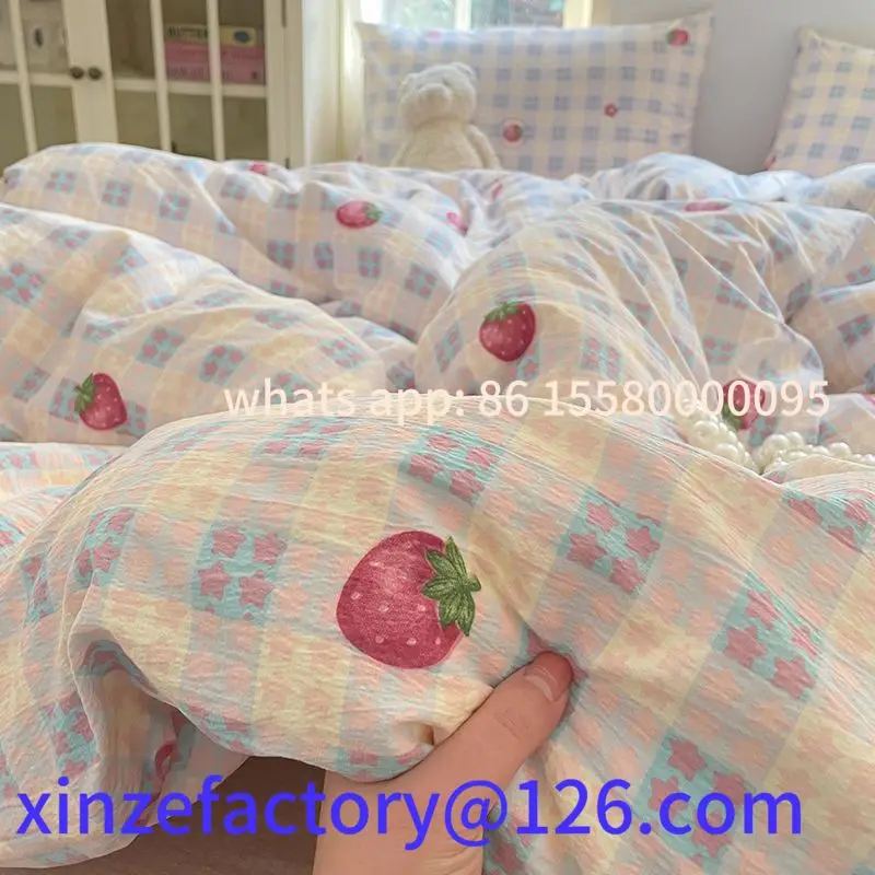 Customizable Ins Girls Strawberry Bedding Sets Queen Size Bed Sheet Set Duvet Cover Set
Customizable Ins Girls Strawberry Bedding Sets Queen Size Bed Sheet Set Duvet Cover Set
