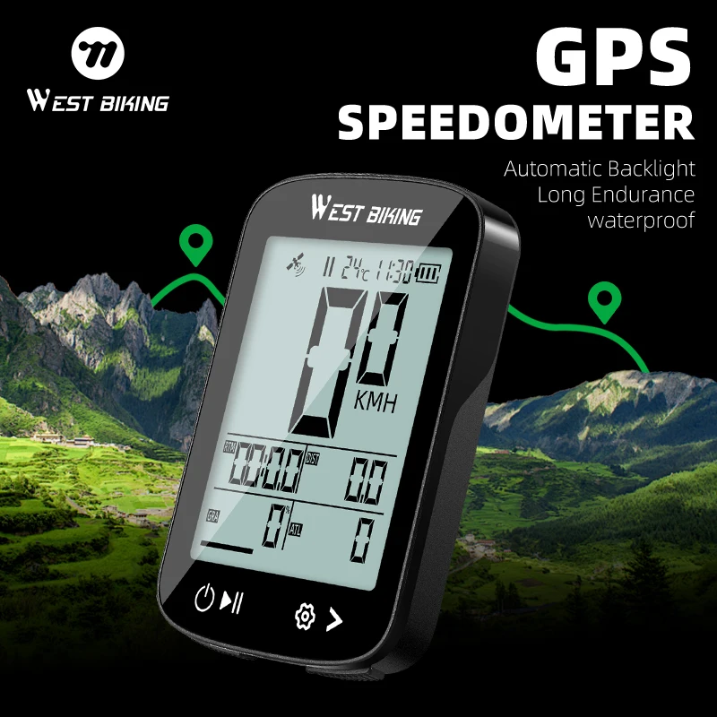 WEST BIKING Wireless GPS Bicycle Computer Touch Screen Bicycle Computer Mountain Bike Speedometer IPX7 Waterproof Cycling Odomet
WEST BIKING Wireless GPS Bicycle Computer Touch Screen Bicycle Computer Mountain Bike Speedometer IPX7 Waterproof Cycling Odomet
