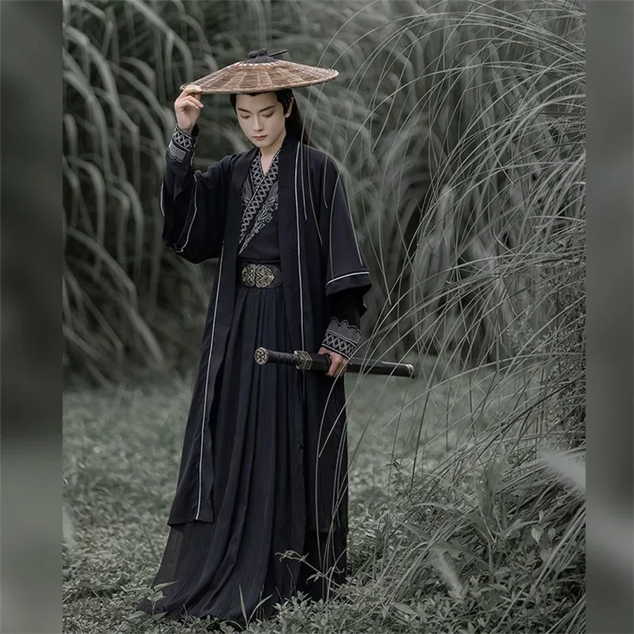 Conjunto de Hanfu chino tradicional para hombre, disfraz de Cosplay de Halloween, Hanfu negro antiguo, estampado Vintage, talla
Conjunto de Hanfu chino tradicional para hombre, disfraz de Cosplay de Halloween, Hanfu negro antiguo, estampado Vintage, talla