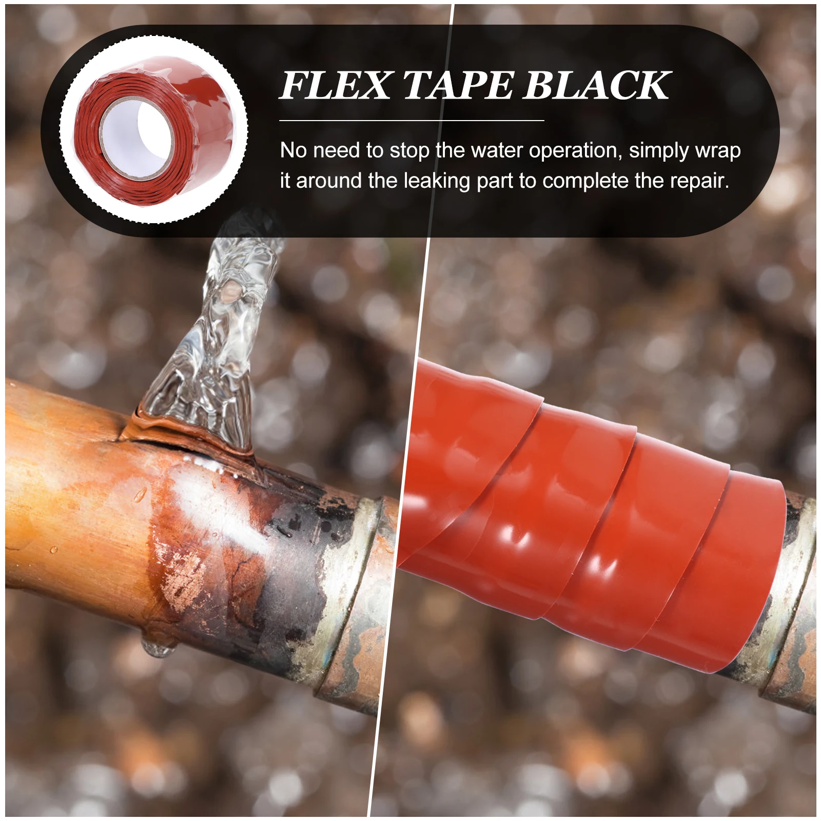 Waterproof Tape for Leaks 25mmx1mx1mm Red Silicone Rubber Sealing Pipe Duct Tape Nozzle Repair Leak Proof Joint Solution
Waterproof Tape for Leaks 25mmx1mx1mm Red Silicone Rubber Sealing Pipe Duct Tape Nozzle Repair Leak Proof Joint Solution