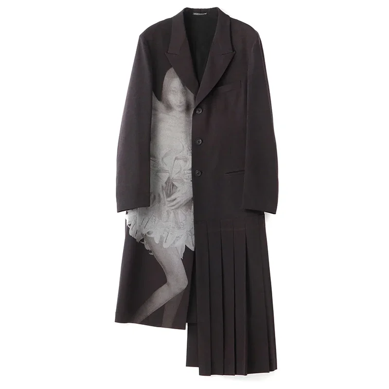 YOJI OOAK single breasted Uchida Que Asura windbreaker dark series medium long pleated jacket for both men and women
YOJI OOAK single breasted Uchida Que Asura windbreaker dark series medium long pleated jacket for both men and women