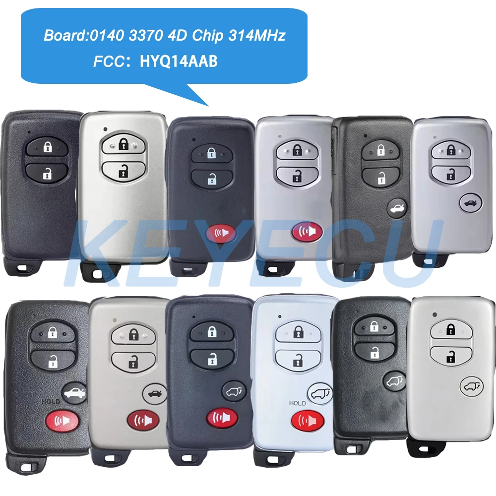 Remote Car Key 314MHz 4D Chip For Toyota Avalon Camry RAV4 Highlander Prius Venza Vitz Aqua Corolla HYQ14AAB Board:0140 3370
Remote Car Key 314MHz 4D Chip For Toyota Avalon Camry RAV4 Highlander Prius Venza Vitz Aqua Corolla HYQ14AAB Board:0140 3370