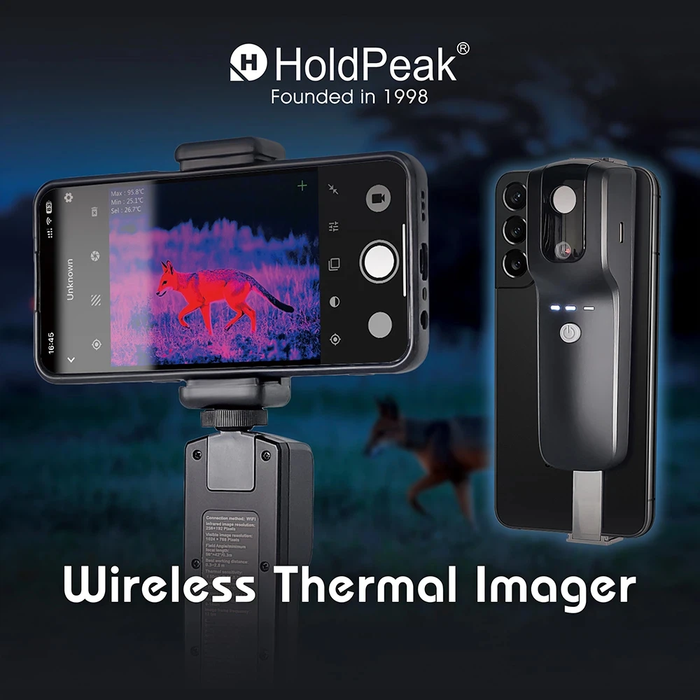 Portable wireless thermal imager, 256x192 infrared camera, -20°C to 550°C, WiFi, Type-C port, adjustable emissivity
Portable wireless thermal imager, 256x192 infrared camera, -20°C to 550°C, WiFi, Type-C port, adjustable emissivity