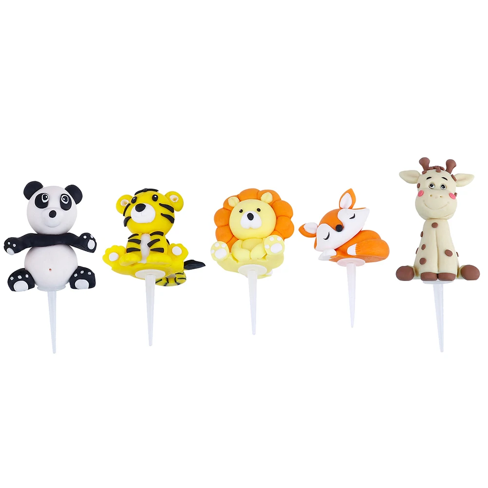 5pcs Animal Toppers Birthday Cake Picks Dessert Decorations Party Supplies Cake Ornament Polymer Clay Plugins
5pcs Animal Toppers Birthday Cake Picks Dessert Decorations Party Supplies Cake Ornament Polymer Clay Plugins