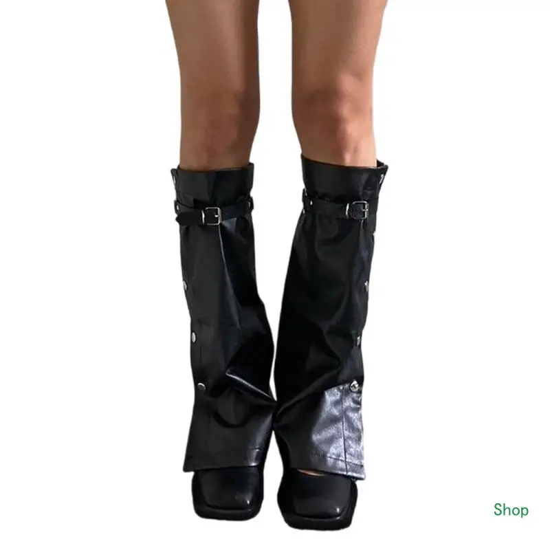 Dropship Punk Black Leg Warmer with Side Buttons Harajuku Faux Leather Flared Leg Cover
Dropship Punk Black Leg Warmer with Side Buttons Harajuku Faux Leather Flared Leg Cover