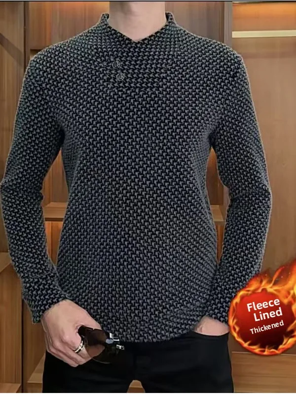 Men's Knitted Fce Lined Thiened f High Collar Sweater Geometric Pattern Casual Sle Warm Top for Autumn Winter
Men's Knitted Fce Lined Thiened f High Collar Sweater Geometric Pattern Casual Sle Warm Top for Autumn Winter