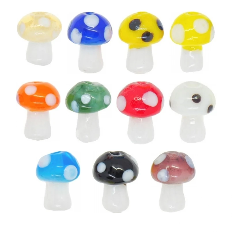 2Pcs Full Hole Bead Colored Glaze Glass Mushroom Plant Approx 9.9x13.2mm Jewelry Special Gift For Women 
2Pcs Full Hole Bead Colored Glaze Glass Mushroom Plant Approx 9.9x13.2mm Jewelry Special Gift For Women