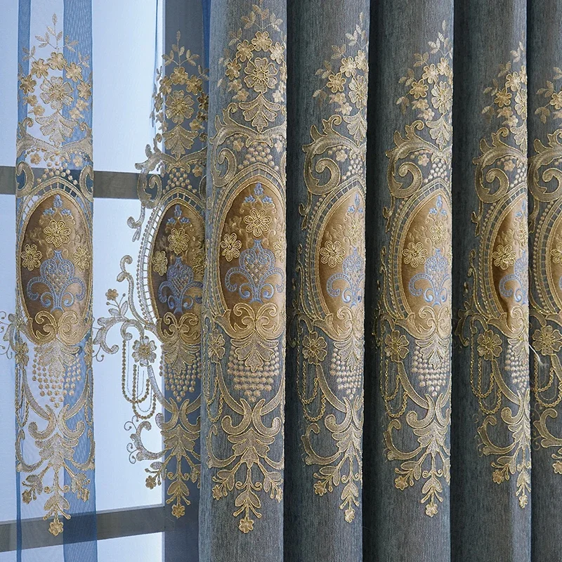 European Style Curtains for Living Dining Room Bedroom Custom Luxury Embroidered Grey Chenille Door Window Curtain Room Decor
European Style Curtains for Living Dining Room Bedroom Custom Luxury Embroidered Grey Chenille Door Window Curtain Room Decor