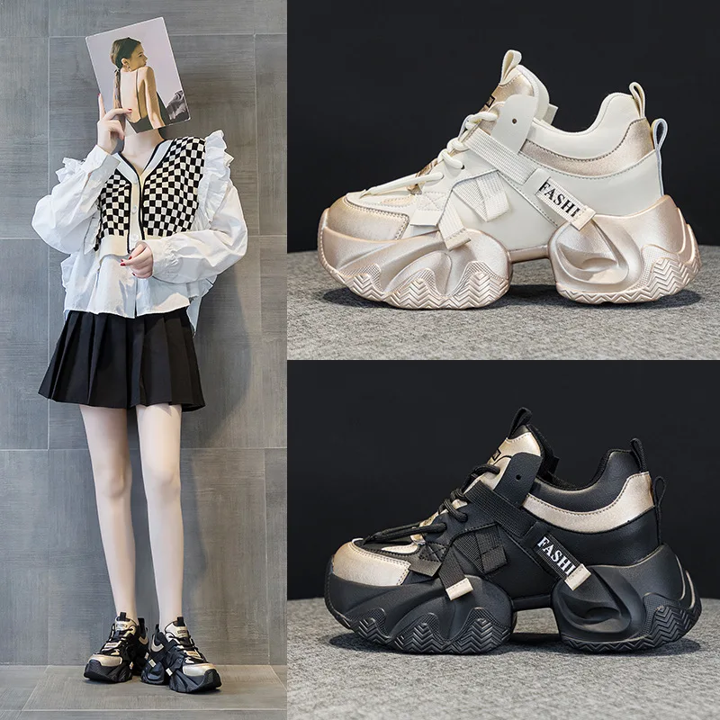 Women's Genuine Leather Platform Sneakers 8CM+ Height Increasing Color Block Chunky Sole Casual Fashion Shoes Spring 2026
Women's Genuine Leather Platform Sneakers 8CM+ Height Increasing Color Block Chunky Sole Casual Fashion Shoes Spring 2026