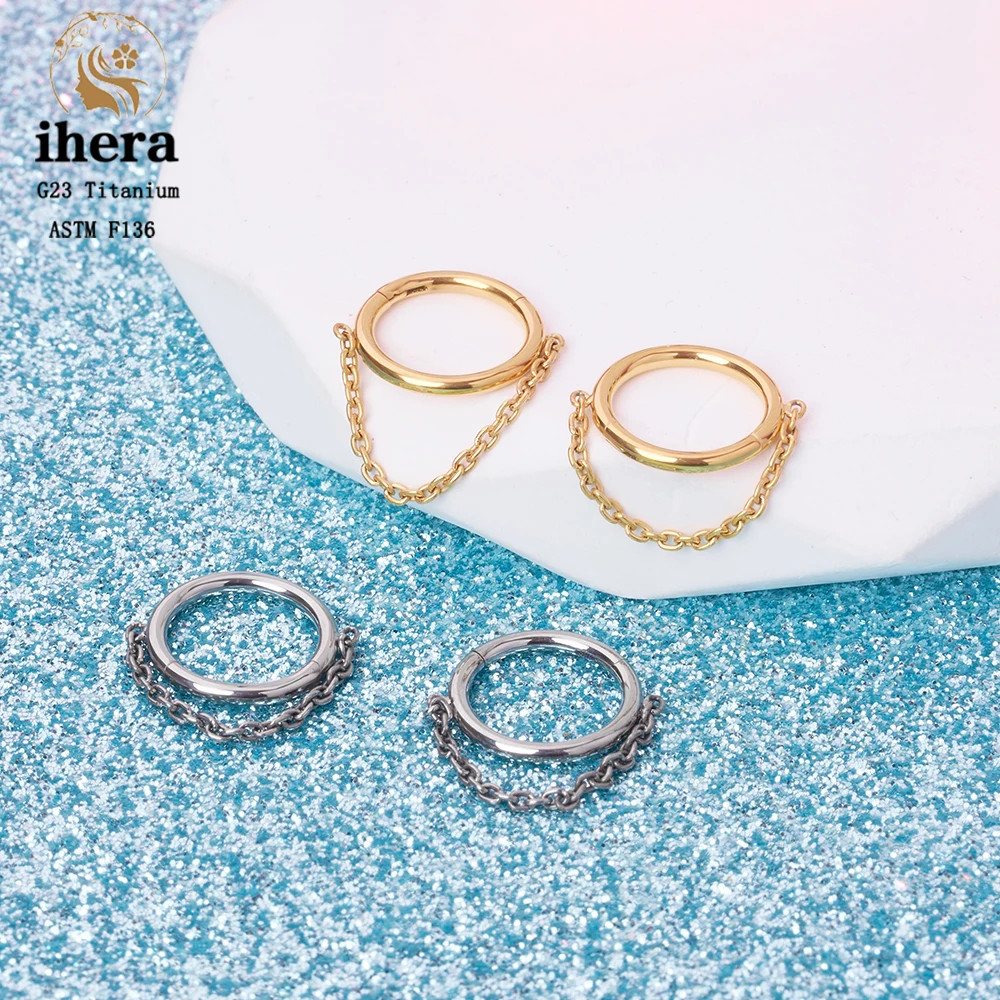 G23 Titanium 16G Hinged Segment Hoop Earring Dangling Chain Nose Septum Piercing Clicker Ring Ear Cartilage Tragus Helix Jewelry
G23 Titanium 16G Hinged Segment Hoop Earring Dangling Chain Nose Septum Piercing Clicker Ring Ear Cartilage Tragus Helix Jewelry