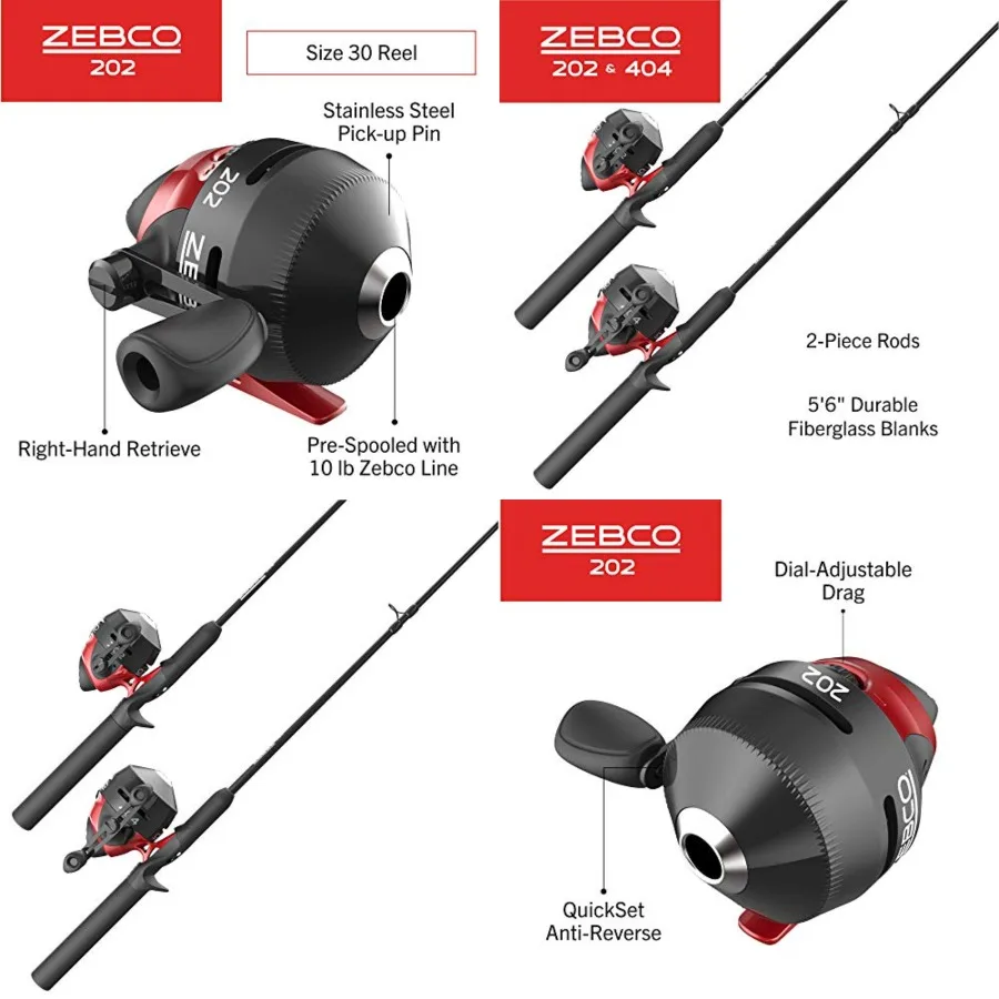 202 404 Spincast Reels and Fishing Rod Combos 2-Pack,5-Foot 6-Inch 2-Piece Fishing Pole, Size 30 and 40 Reels, Right-Hand Retri
202 404 Spincast Reels and Fishing Rod Combos 2-Pack,5-Foot 6-Inch 2-Piece Fishing Pole, Size 30 and 40 Reels, Right-Hand Retri