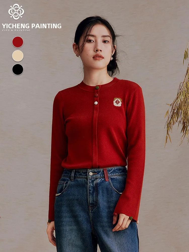 Retro Style Hand-Hooked Short-Sleeve Sweater Pure Color Flared Neckline Contrast Color Design Winter Women's Knitted Top
Retro Style Hand-Hooked Short-Sleeve Sweater Pure Color Flared Neckline Contrast Color Design Winter Women's Knitted Top