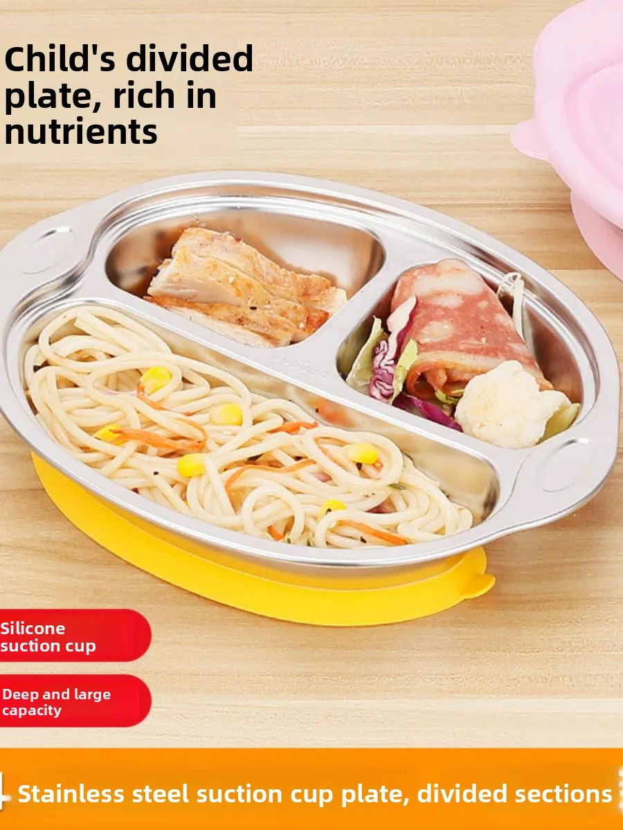 New 304 Children's Dinner Plate Silicone Suction Style Stainless Steel Cutlery Baby Infant Plate Meal Plate Child Dinner Plate
New 304 Children's Dinner Plate Silicone Suction Style Stainless Steel Cutlery Baby Infant Plate Meal Plate Child Dinner Plate