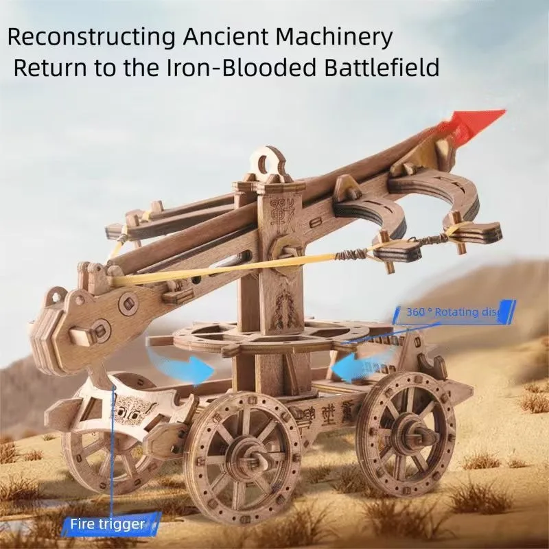 3D Wooden Puzzle Model Kit of Ancient Architectural War Chariot with Double Bow Siege Crossbow. Classic ancient-style double-bow siege crossbow war chariot design, realistic historical details, suitable for display and collection.
3D Wooden Puzzle Model Kit of Ancient Architectural War Chariot with Double Bow Siege Crossbow. Classic ancient-style double-bow siege crossbow war chariot design, realistic historical details, suitable for display and collection.