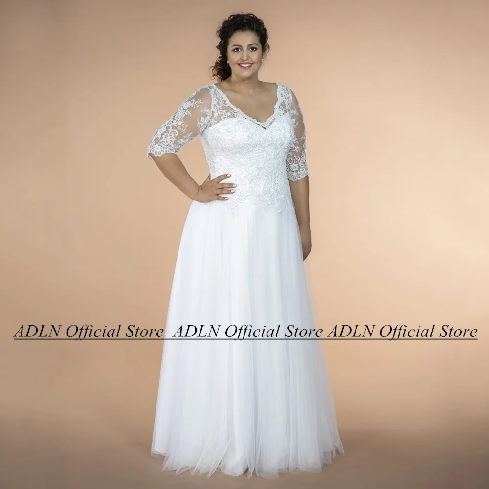 Vintage Lace Wedding Dress Custom Plus Size Half Sleeves V Neck Applique Floor Length Vestido De Noiva Lady Bride Gown
Vintage Lace Wedding Dress Custom Plus Size Half Sleeves V Neck Applique Floor Length Vestido De Noiva Lady Bride Gown