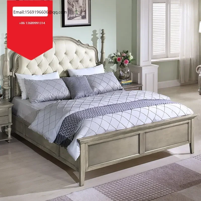 American luxury 1.8m master bedroom double simple modern solid wood American wedding storage bed
American luxury 1.8m master bedroom double simple modern solid wood American wedding storage bed