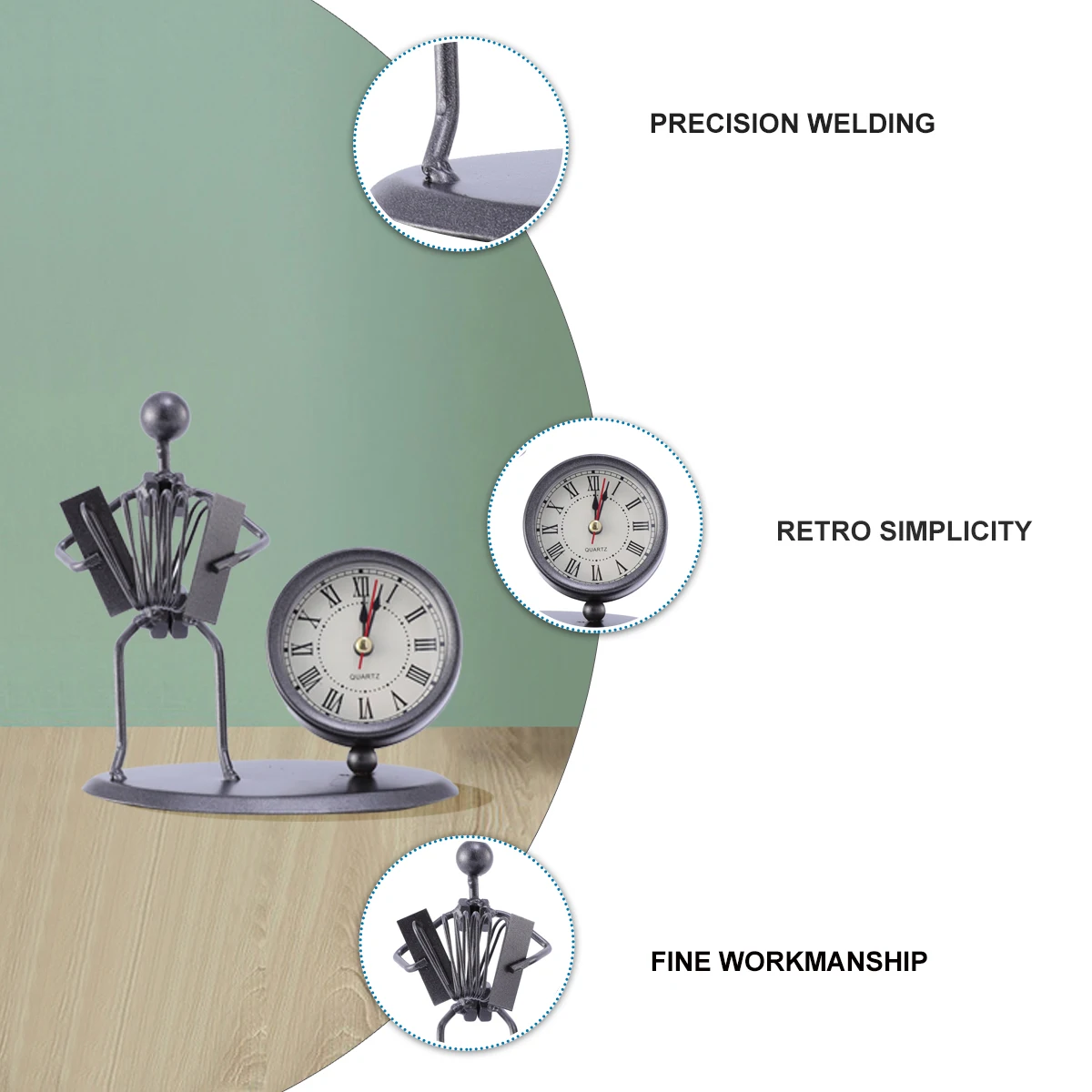 Retro Vintage Nordic Style Metal Alarm Clock Accurate Timekeeping Bedroom Decor Craft Desk Clock Stainless Steel
Retro Vintage Nordic Style Metal Alarm Clock Accurate Timekeeping Bedroom Decor Craft Desk Clock Stainless Steel