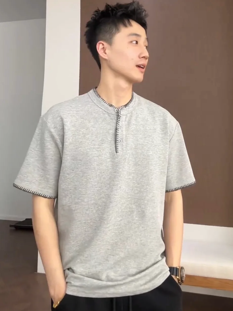 Men's Summer Casual Henry Collar T-Shirt Breathable Short Sleeve Half Sleeve Top Loose Fit Comfortable Cotton Polyester
Men's Summer Casual Henry Collar T-Shirt Breathable Short Sleeve Half Sleeve Top Loose Fit Comfortable Cotton Polyester