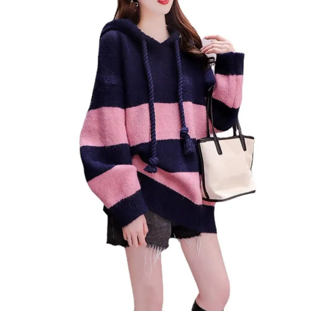 Women's Loose Hooded Sweater Lazy Style plus Size Knitted Long Coat Western Autumn New Fashion Top
Women's Loose Hooded Sweater Lazy Style plus Size Knitted Long Coat Western Autumn New Fashion Top