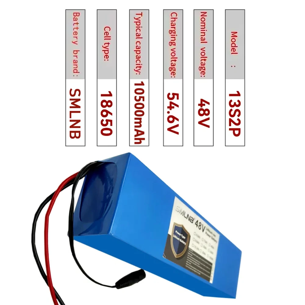 18650 battery 48V Powerful Battery Pack, 10.5Ah Lithium Battery, Rechargeable Li-ion Battery Pack 13S2P , with 54.6v Charger
18650 battery 48V Powerful Battery Pack, 10.5Ah Lithium Battery, Rechargeable Li-ion Battery Pack 13S2P , with 54.6v Charger