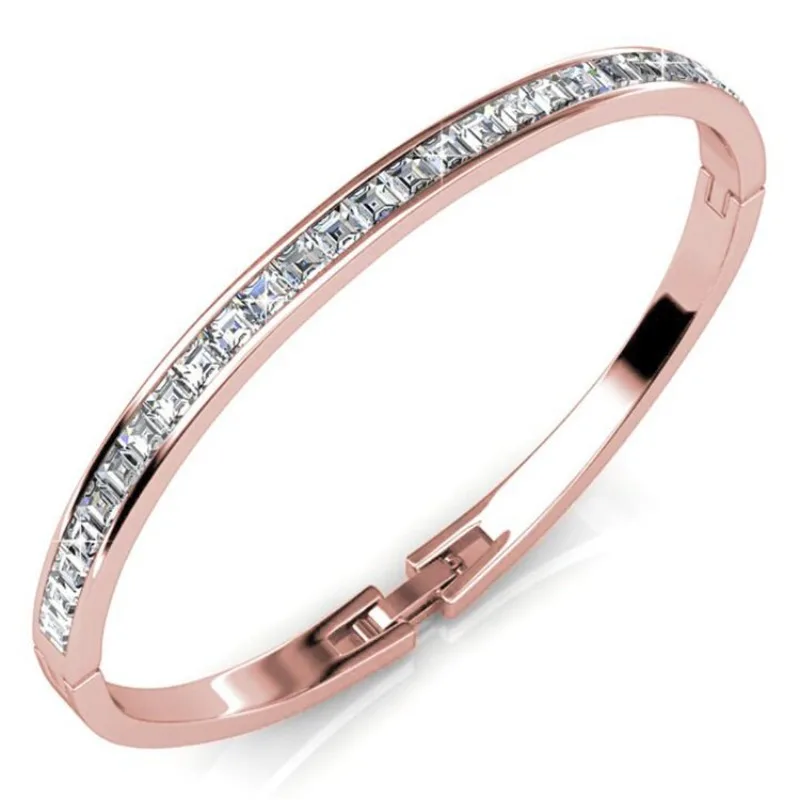 Daisini Half Enternity Princess Cut Bangle Women Wedding Band Jewelry Embellished with Premium Grade Crystal From Swarovski
Daisini Half Enternity Princess Cut Bangle Women Wedding Band Jewelry Embellished with Premium Grade Crystal From Swarovski