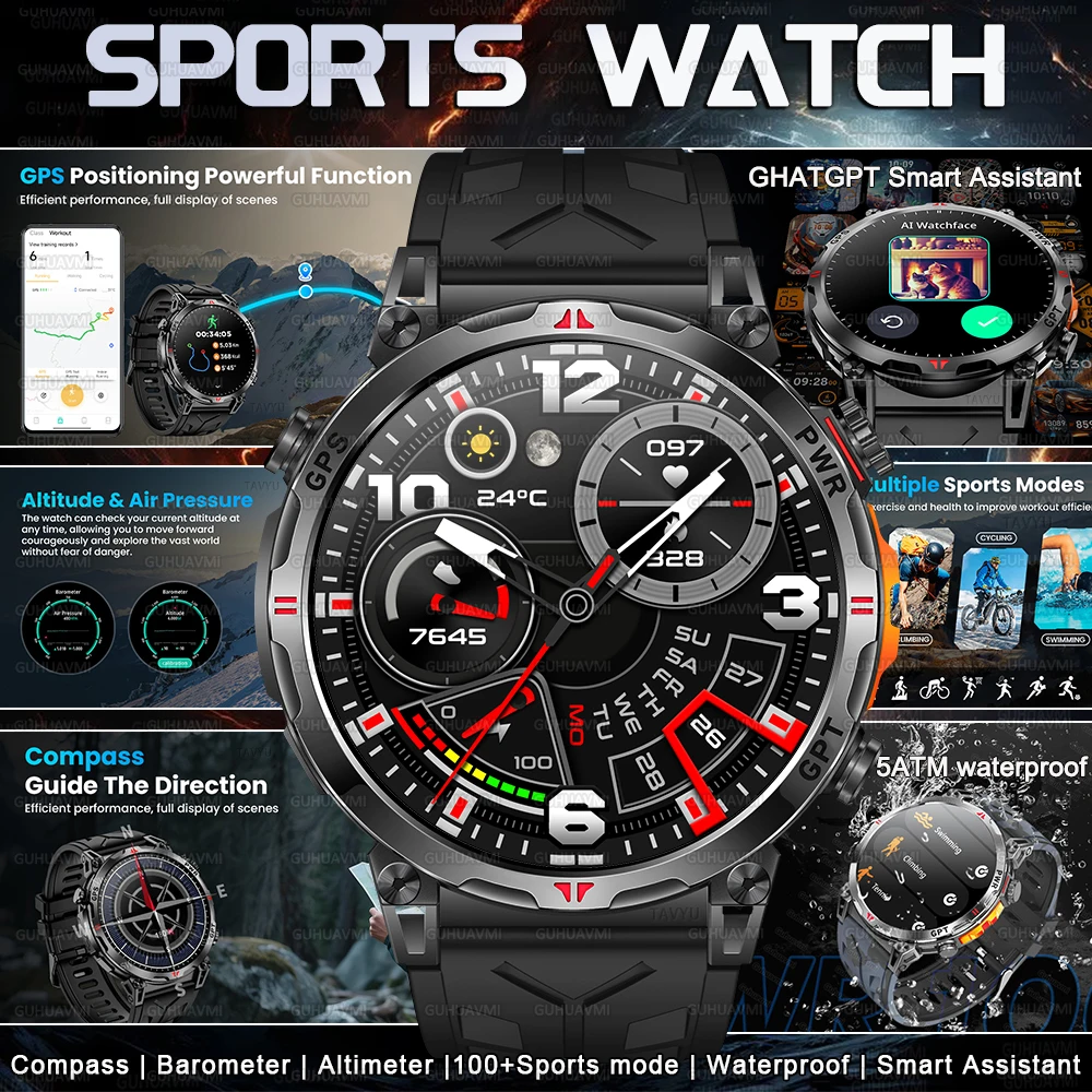 Смарт-часы 2026 года военного класса с GPS, компасом, альтиметром, водонепроницаемостью 5ATM, функцией звонков, аккумулятором 650 мАч, для мужчин, спортивные, с умным помощником GHATGPT
Смарт-часы 2026 года военного класса с GPS, компасом, альтиметром, водонепроницаемостью 5ATM, функцией звонков, аккумулятором 650 мАч, для мужчин, спортивные, с умным помощником GHATGPT