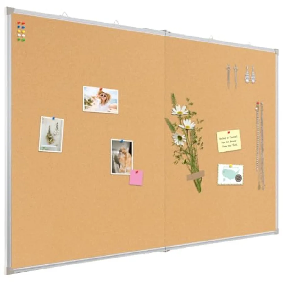 Двусторонняя большая пробковая доска 60x36 дюймов, складная, подвесная, в алюминиевой раме, для заметок и объявлений
Двусторонняя большая пробковая доска 60x36 дюймов, складная, подвесная, в алюминиевой раме, для заметок и объявлений