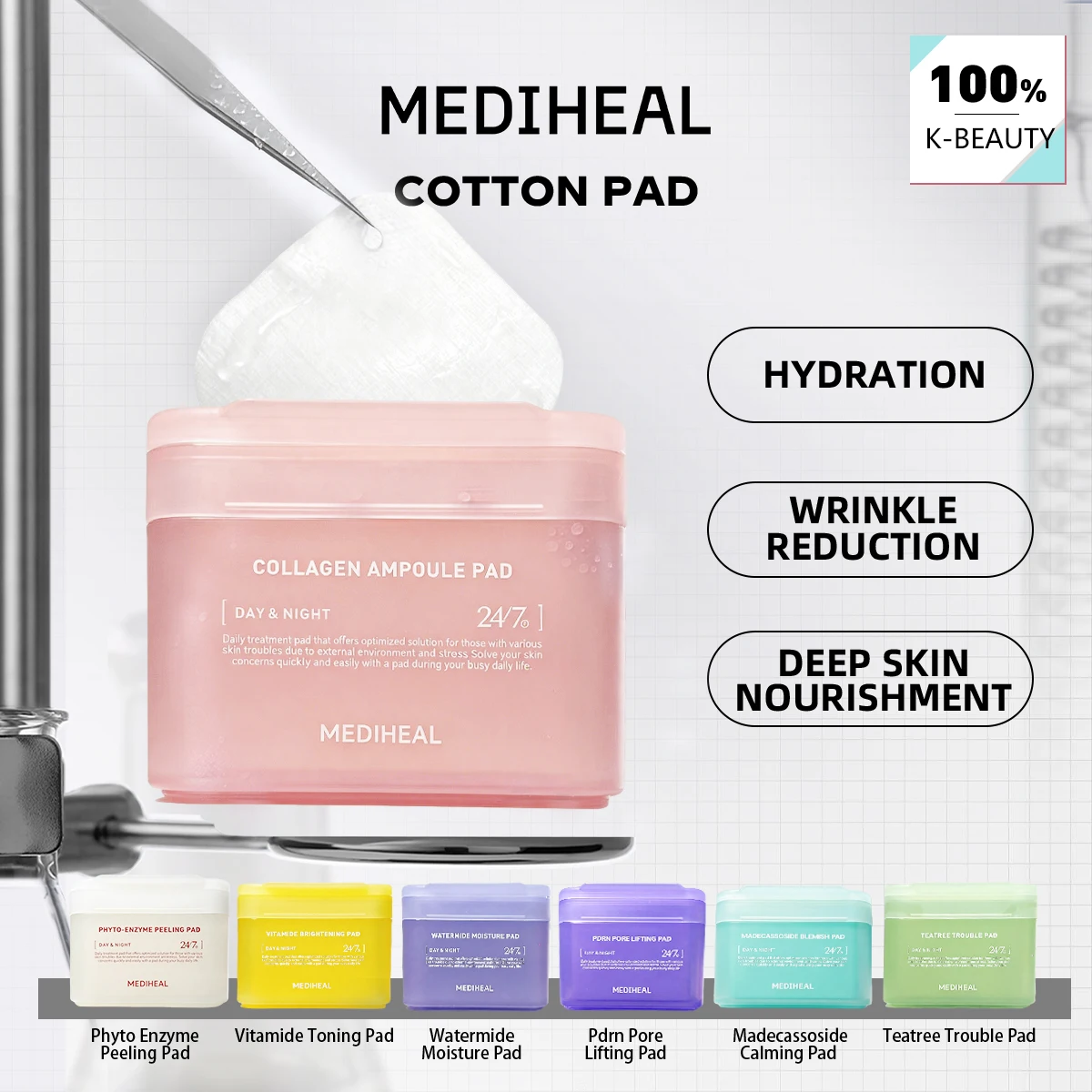 MEDIHEAL Pad,Ready-to-Use Pad,Daily Skincare Pads,Long-Lasting Moisture,Intense Hydration,Korean Skincare,K-Beauty,Korean Makeup
MEDIHEAL Pad,Ready-to-Use Pad,Daily Skincare Pads,Long-Lasting Moisture,Intense Hydration,Korean Skincare,K-Beauty,Korean Makeup