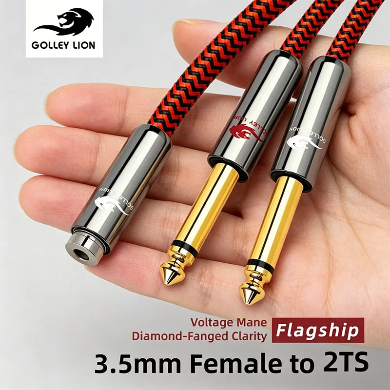 GOLLEY LION 3.5mm to 1/4 Adapter Cable, 3.5mm TRS Female to Dual 1/4 inch TS Male Y Splitter Cable Adapter
GOLLEY LION 3.5mm to 1/4 Adapter Cable, 3.5mm TRS Female to Dual 1/4 inch TS Male Y Splitter Cable Adapter