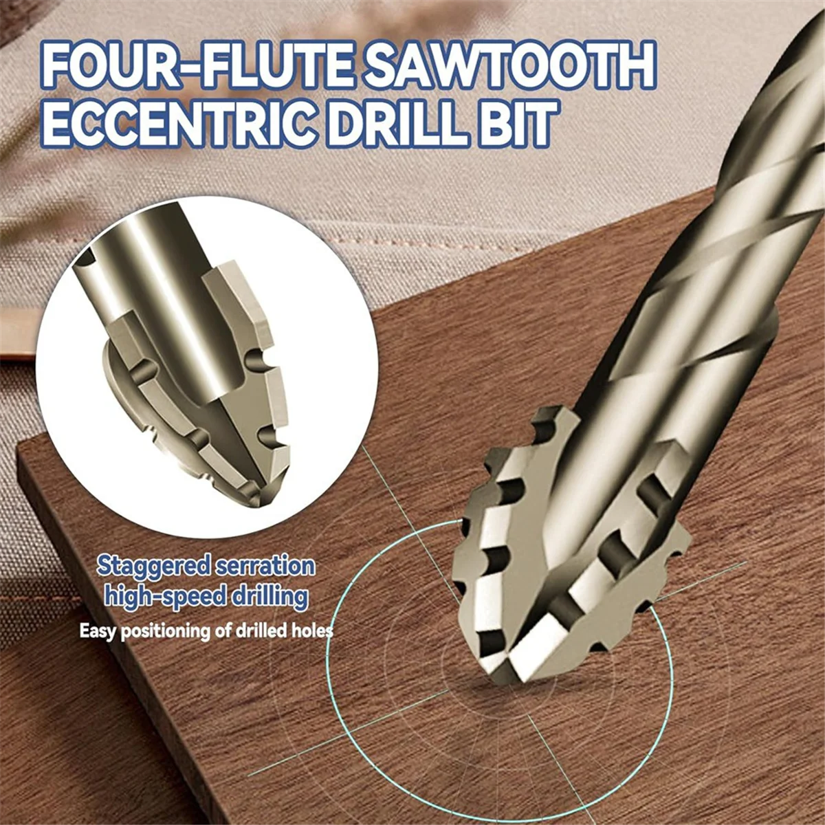BOFOF 10Pcs New Four-Flute Sawtooth Eccentric Drill Bit Size 5/6/8/10/12mm,for Wood Marble Metal Glass Ceramic Wall Tiles B
BOFOF 10Pcs New Four-Flute Sawtooth Eccentric Drill Bit Size 5/6/8/10/12mm,for Wood Marble Metal Glass Ceramic Wall Tiles B