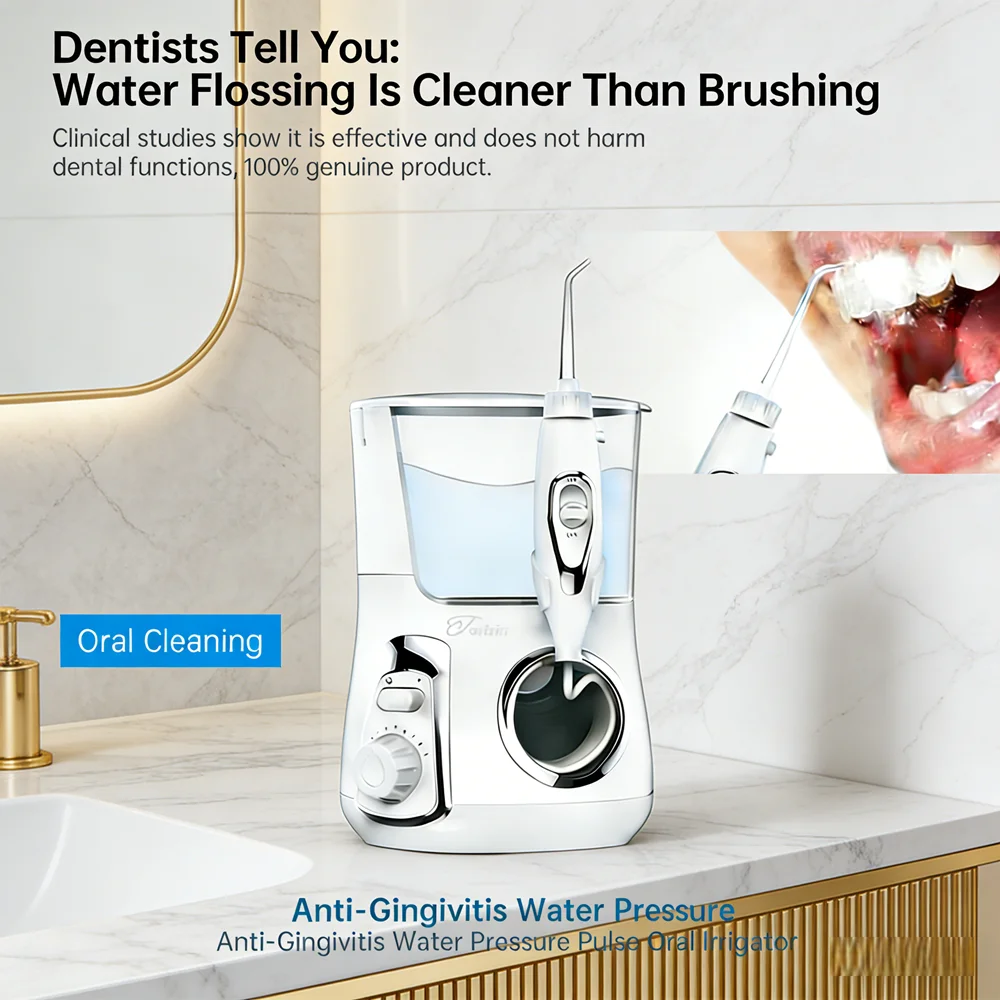 Electric Desktop Oral Health Device Water Flosser 800ML 10 Modes 5 Nozzles Professional Dental Irrigator Tool
Electric Desktop Oral Health Device Water Flosser 800ML 10 Modes 5 Nozzles Professional Dental Irrigator Tool