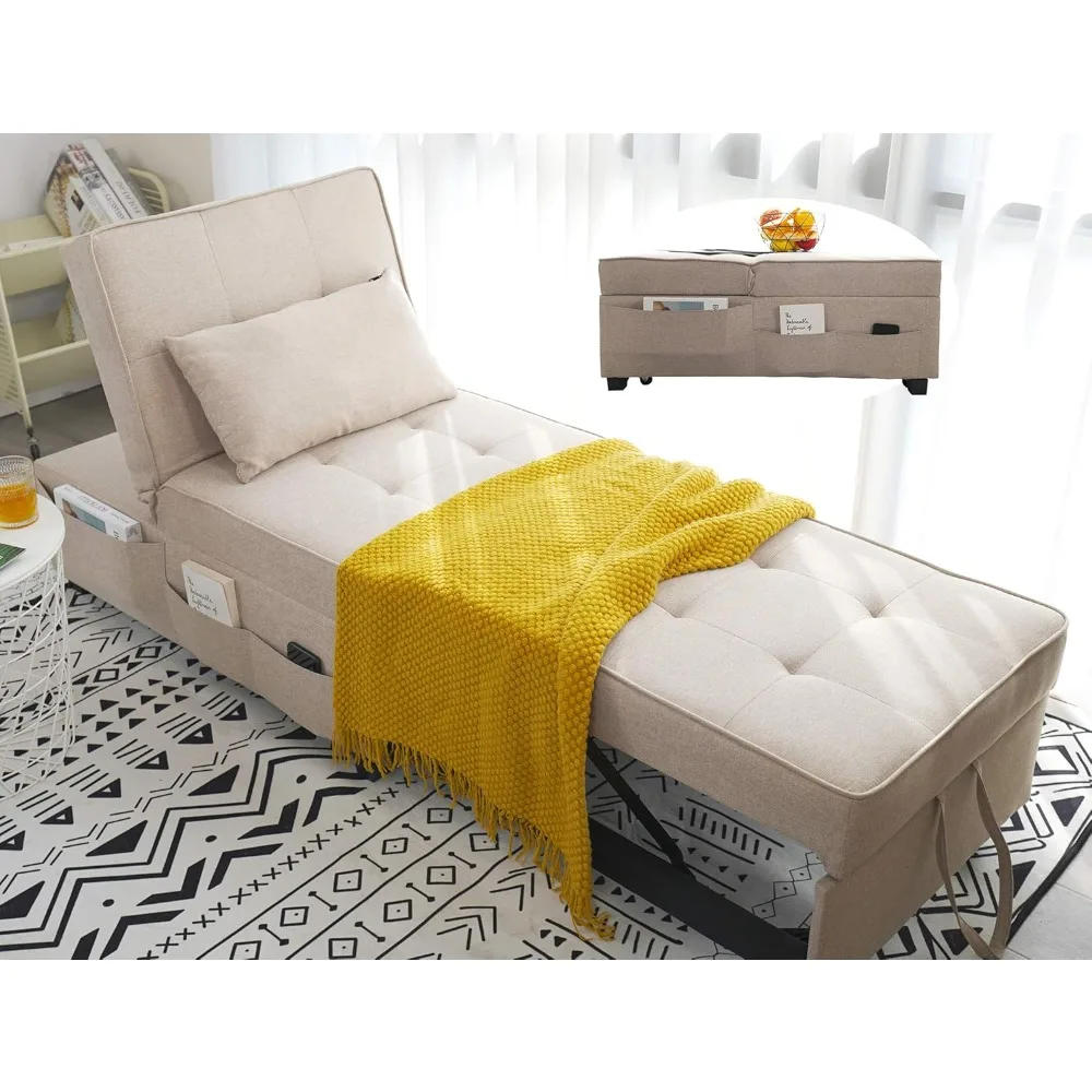 Sleeper Chair Bed Ottoman - 4 in 1 Multi-Function Convertible Futon Chair, Adjustable Folding Guest Bed, Linen Fabric L
Sleeper Chair Bed Ottoman - 4 in 1 Multi-Function Convertible Futon Chair, Adjustable Folding Guest Bed, Linen Fabric L