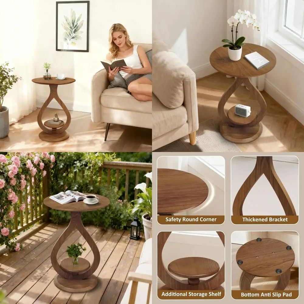 Compact 2-Tier End Table, Distinct Couch Side Table, Modern Walnut Nightstand for Living Spaces and Bedrooms
Compact 2-Tier End Table, Distinct Couch Side Table, Modern Walnut Nightstand for Living Spaces and Bedrooms