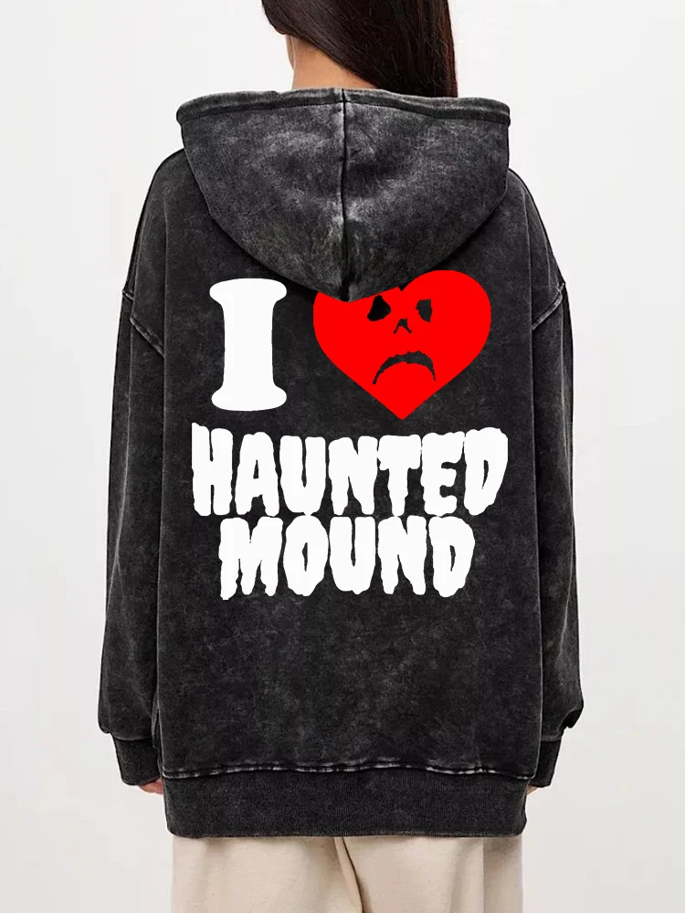 Autumn Woman Washed Hoodies I Love Haunted Mound Printing Streetwears Pocket Oversize Cotton Pullovers Casual Female Clothes
Autumn Woman Washed Hoodies I Love Haunted Mound Printing Streetwears Pocket Oversize Cotton Pullovers Casual Female Clothes