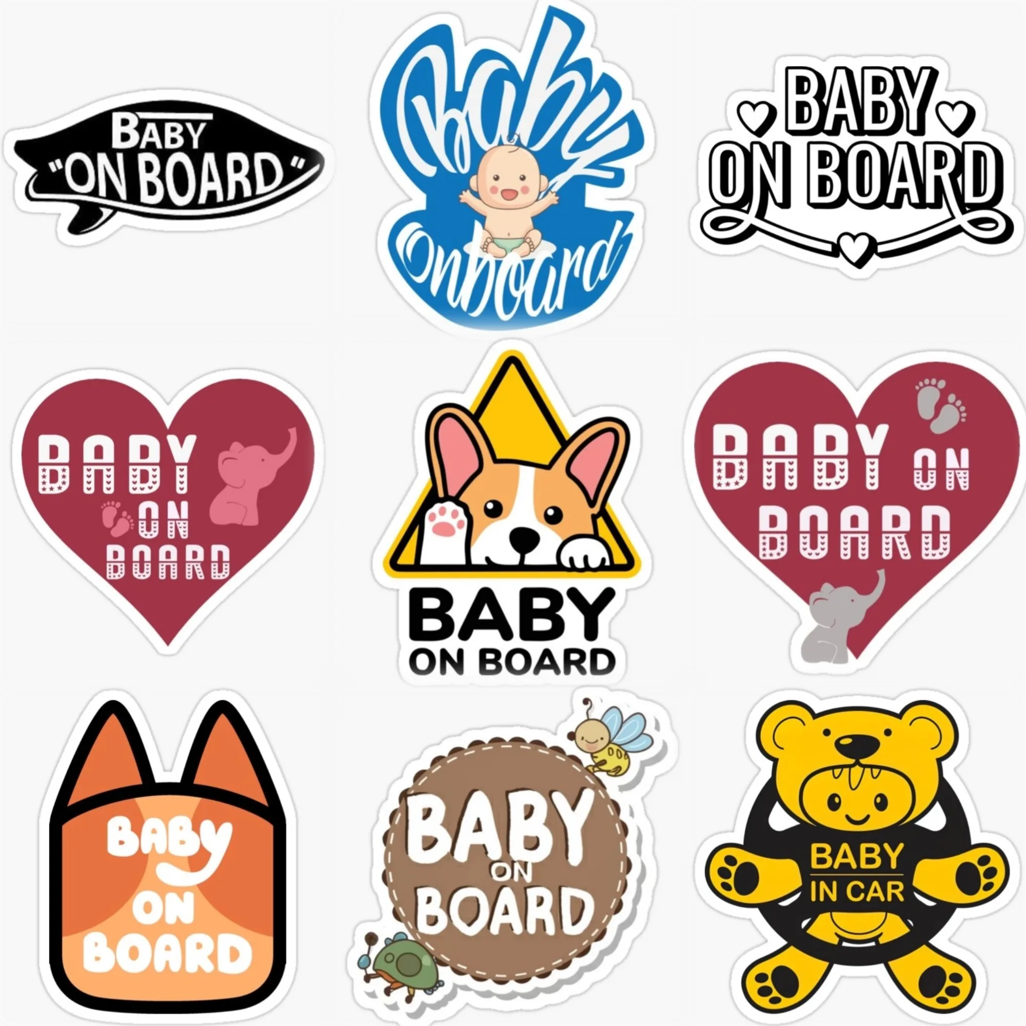 Creative Baby on Board Baby in Car Warning PVC Sticker for Decorate Car Van Helmet Bumper Window Wall Decal Accessories
Creative Baby on Board Baby in Car Warning PVC Sticker for Decorate Car Van Helmet Bumper Window Wall Decal Accessories