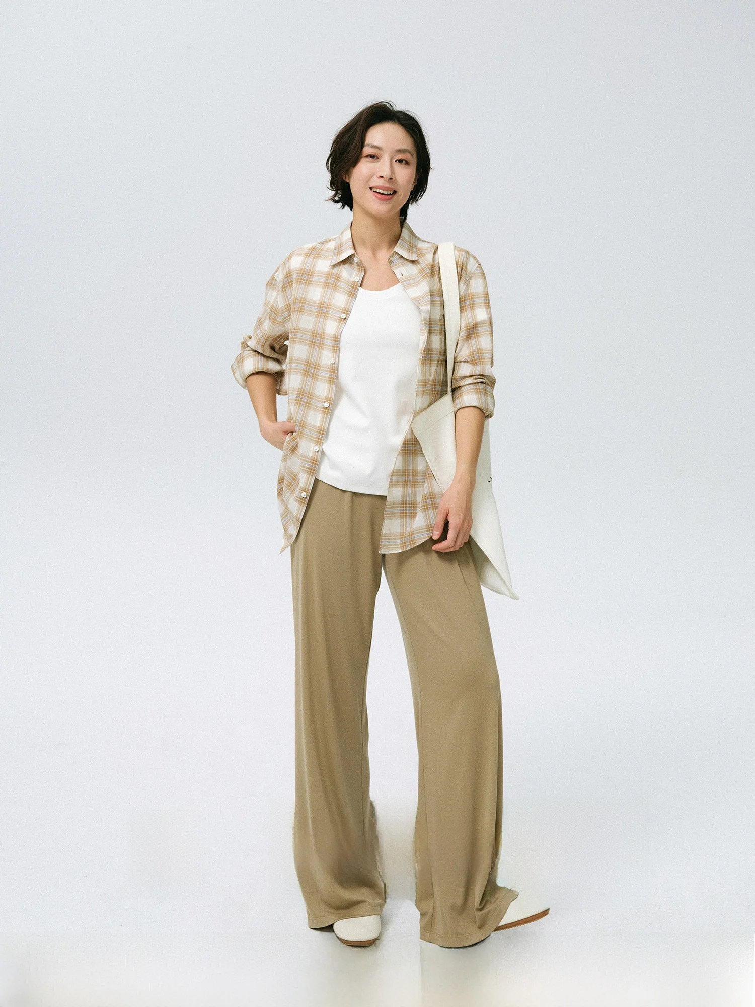 Teasel Lightweight Cool Sensation Wide Leg Pants Elastic Waist Loose Fit Casual Trousers for Ladies Straight Cut
Teasel Lightweight Cool Sensation Wide Leg Pants Elastic Waist Loose Fit Casual Trousers for Ladies Straight Cut