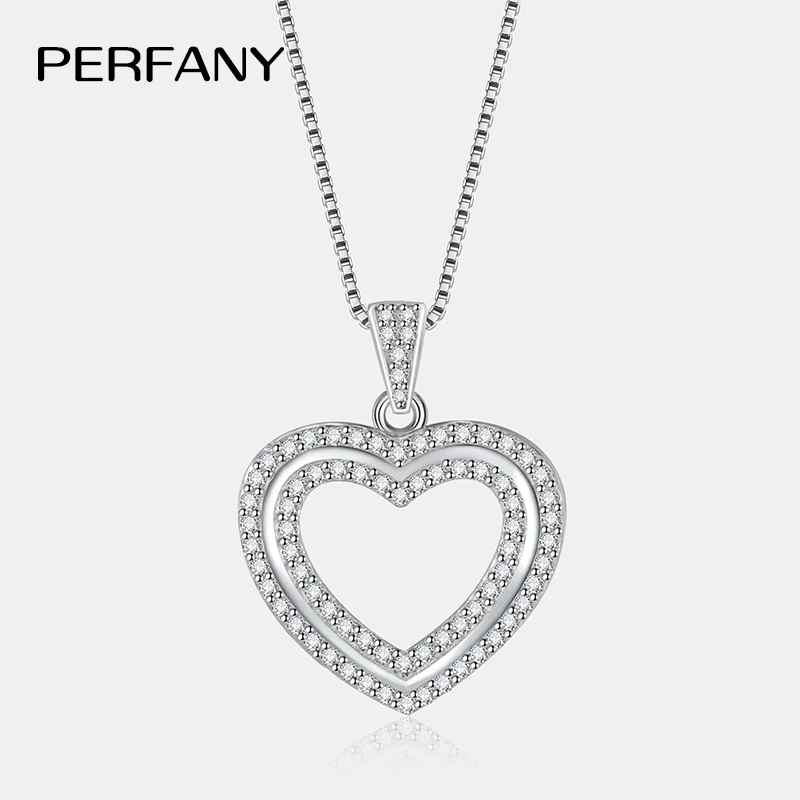 PERFANY Full Moissanite Heart Necklace for Women S925 Pure Silver Sparkling Double layered Heart Pendant Sweet Luxury Jewelry
PERFANY Full Moissanite Heart Necklace for Women S925 Pure Silver Sparkling Double layered Heart Pendant Sweet Luxury Jewelry