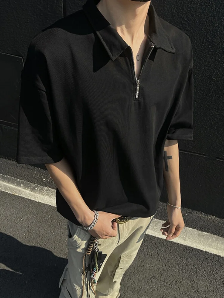 Heavyweight Pure Cotton Collar ort Sve T-irt Casual oulder-Length American High Street f Zip Design Summer Top
Heavyweight Pure Cotton Collar ort Sve T-irt Casual oulder-Length American High Street f Zip Design Summer Top