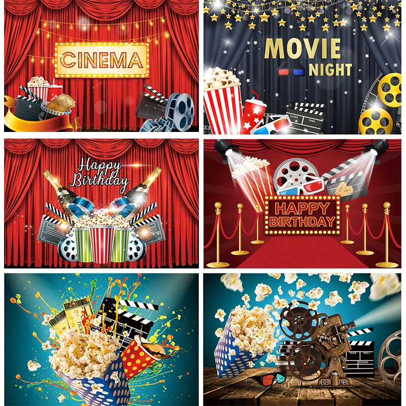 Movie Night Backdrop Decoration Cinema Hollywood Theme Party Banner Red Curtains Vintage Photo Background for Photography Props
Movie Night Backdrop Decoration Cinema Hollywood Theme Party Banner Red Curtains Vintage Photo Background for Photography Props