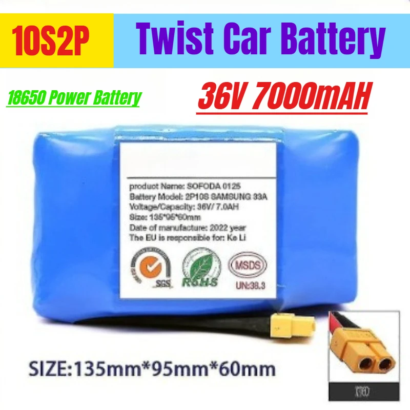 10S2P Twist Car Battery 36V 7000mAH Lithium Battery Pack 18650 Power Battery
10S2P Twist Car Battery 36V 7000mAH Lithium Battery Pack 18650 Power Battery