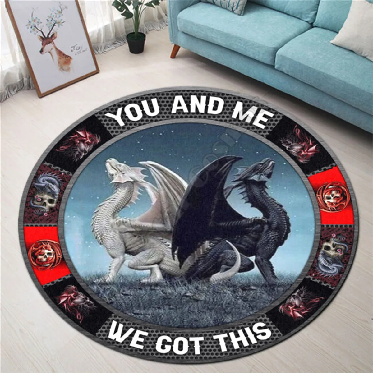 Рождественский круглый 3D ковер Love Dragon, нескользящий коврик, мягкий ковер для столовой, гостиной, спальни 02
Рождественский круглый 3D ковер Love Dragon, нескользящий коврик, мягкий ковер для столовой, гостиной, спальни 02
