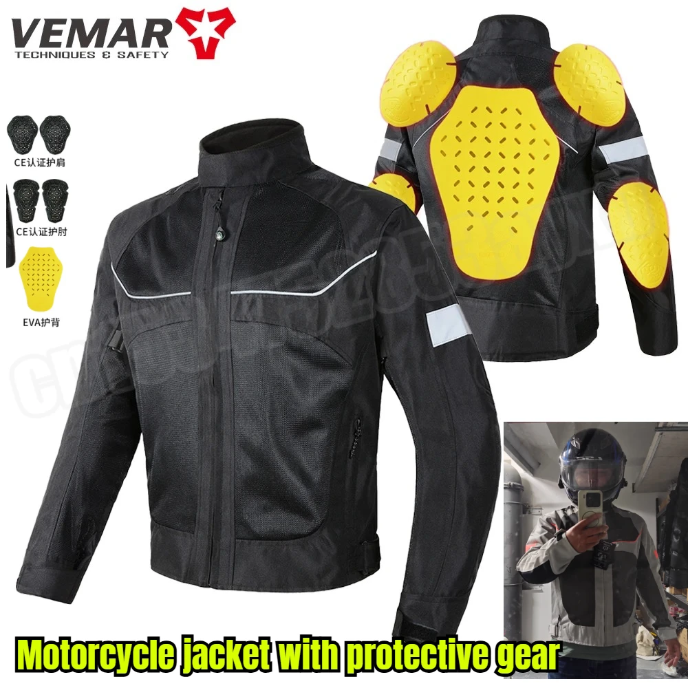 Men Woman Summer Breathable Motorcycle Jacket Night Reflective Motorbike Riding Coat with 5pcs Protective pads M-5XL
Men Woman Summer Breathable Motorcycle Jacket Night Reflective Motorbike Riding Coat with 5pcs Protective pads M-5XL