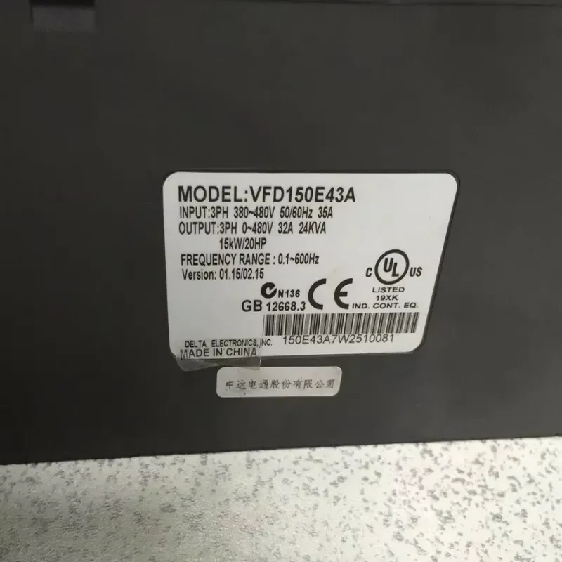 New, Ready Stock Brand New 1PC New VFD150E43A 380V 15KW Expedited Shipping for Plc
New, Ready Stock Brand New 1PC New VFD150E43A 380V 15KW Expedited Shipping for Plc