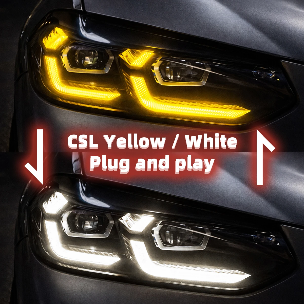 CSL White Yellow Dual Color DRL Module For BMW X3 G01 X4 G02 X3M F97 X4M F98 2022-2024 Canbus Plug And Play Pair Replacement
CSL White Yellow Dual Color DRL Module For BMW X3 G01 X4 G02 X3M F97 X4M F98 2022-2024 Canbus Plug And Play Pair Replacement