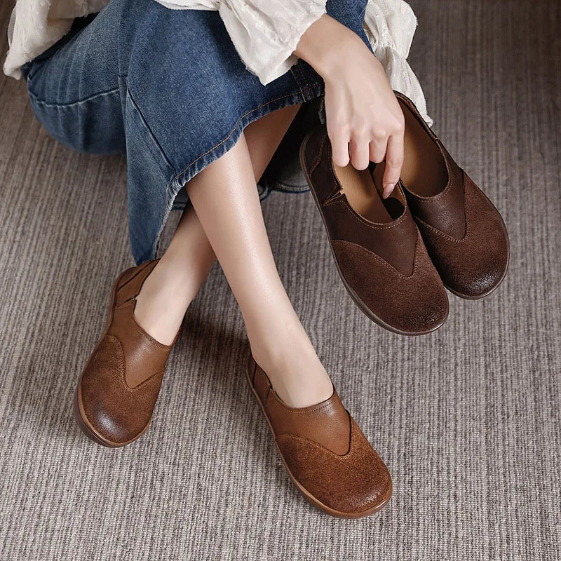 XMWRLW 2026 Spring Autumn Genuine Leather Loafers For Women Retro Style Slip on Ladies Autumn Flat Shoes Women Handmade Shoes
XMWRLW 2026 Spring Autumn Genuine Leather Loafers For Women Retro Style Slip on Ladies Autumn Flat Shoes Women Handmade Shoes