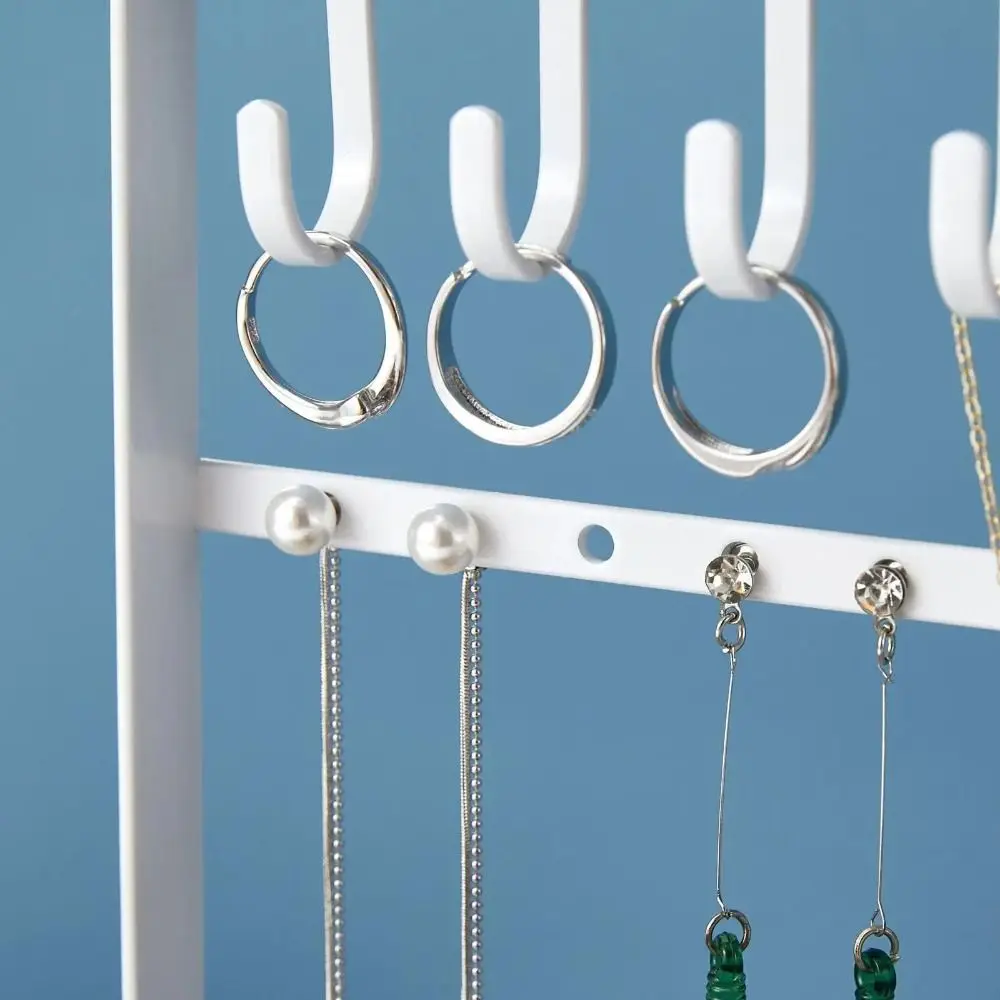 Stable Structure Jewelry Storage Rack Large Capacity Classic Design Jewelry Display Stand Durable Iron and Wood