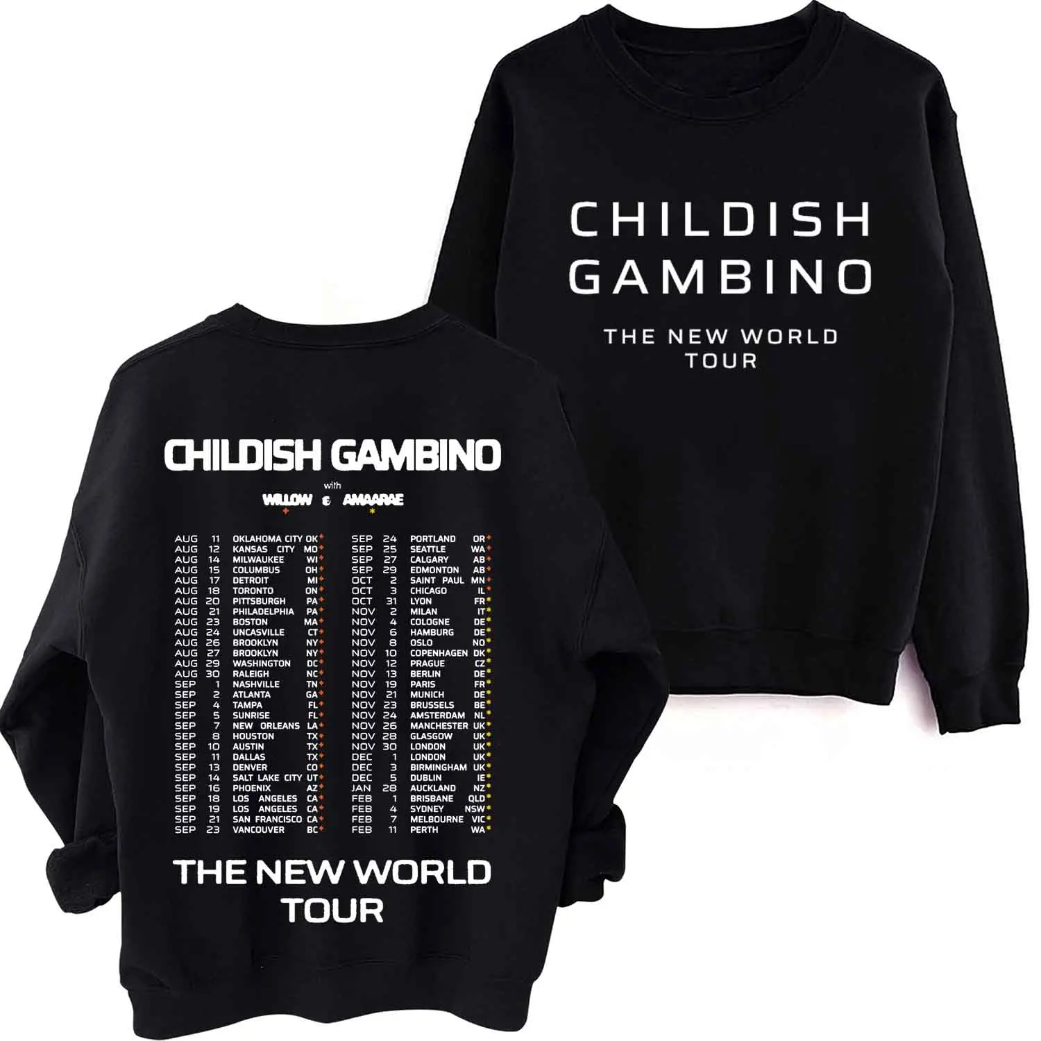 Childish Gambino The New World Tour 2024 O-Neck Long Sleeve Spring and Autumn Men Clothing Hoodies Women Printing Regular Casual
Childish Gambino The New World Tour 2024 O-Neck Long Sleeve Spring and Autumn Men Clothing Hoodies Women Printing Regular Casual